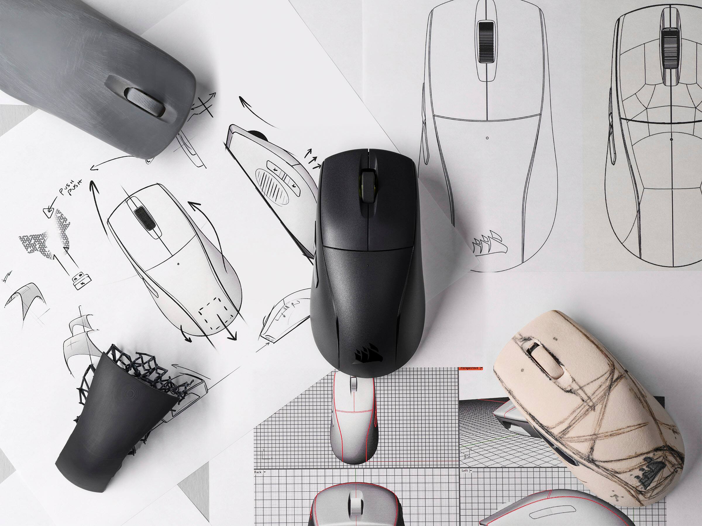 Alt View 18. CORSAIR - M75 AIR WIRELESS Ultra-Lightweight Gaming Mouse - Black.