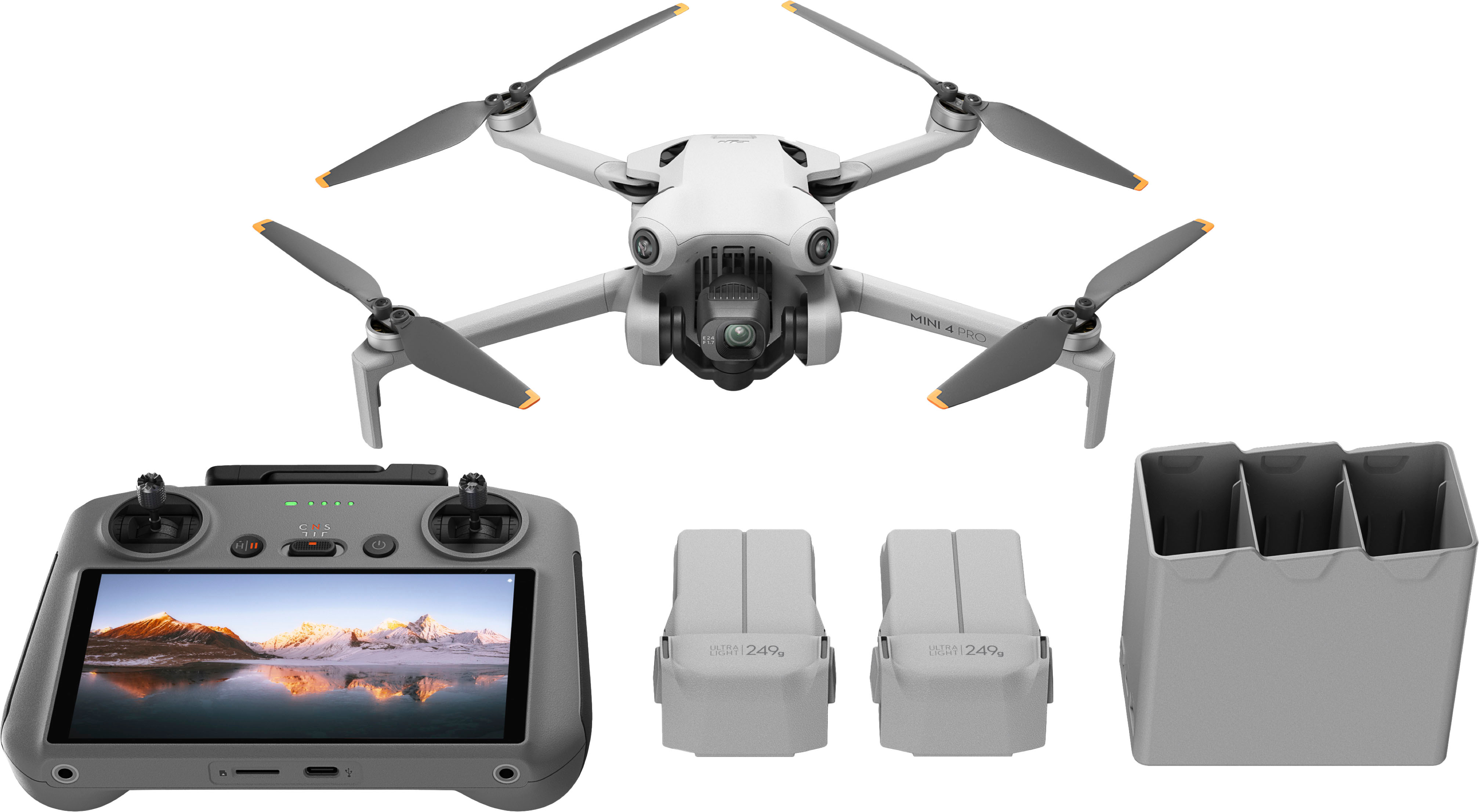 DJI Mini 4 Pro Fly More Combo Drone and RC 2 Remote Control with