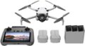 Front. DJI - Mini 4 Pro Fly More Combo Drone and RC 2 Remote Control with Built-in Screen - Gray.
