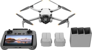 DJI - Mini 4 Pro Fly More Combo Drone and RC 2 Remote Control with Built-in Screen - Gray - Front_Zoom