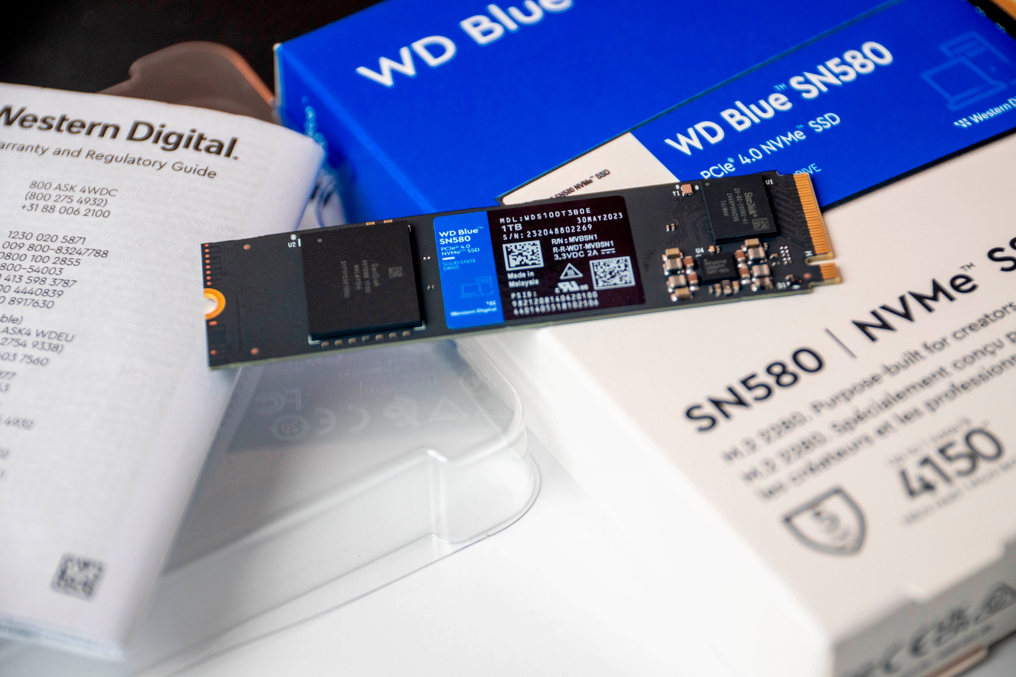 WD Blue SN580 1TB Internal SSD PCIe Gen 4 x4 NVMe WDBWMY0010BBL