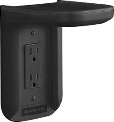 Sanus - Outlet Shelf Speaker Mount for Small Devices - Black - Front_Zoom