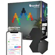 nanoleaf Smarter by Design fh Nanoleaf Shapes Ultra Black Hexagons 9:41 atl Living Room My Shapes des Agle-brelt b de KEP F Reotoet Sorig Ni Now laying Streaking Notes All Favorite Playlist + Create Scene Blooming Sakura