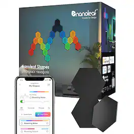 Nanoleaf - Shapes Ultra Black Hexagons Expansion (3 Panels) - Multicolor