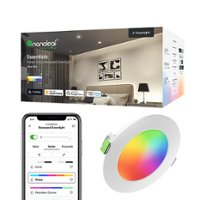 Nanoleaf - Essentials Matter 4" Smart LED Downlight - Thread & Matter-Enabled - Multicolor - Front_Zoom
