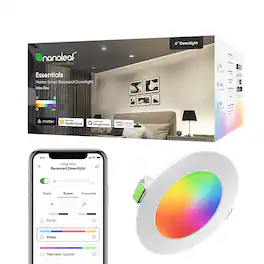 Nanoleaf - Essentials 4" Smart LED Downlight Thread & Matter Compatible - Multicolor