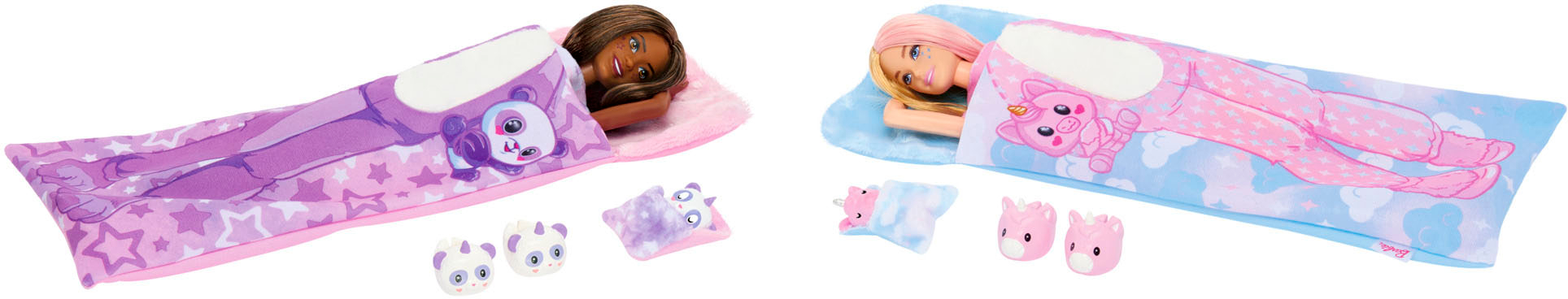 Angle View: Barbie - Cutie Reveal Cozy Cute Tees Slumber Party Gift Set with Dolls - Multicolor