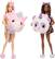 Left. Barbie - Cutie Reveal Cozy Cute Tees Slumber Party Gift Set with Dolls - Multicolor.