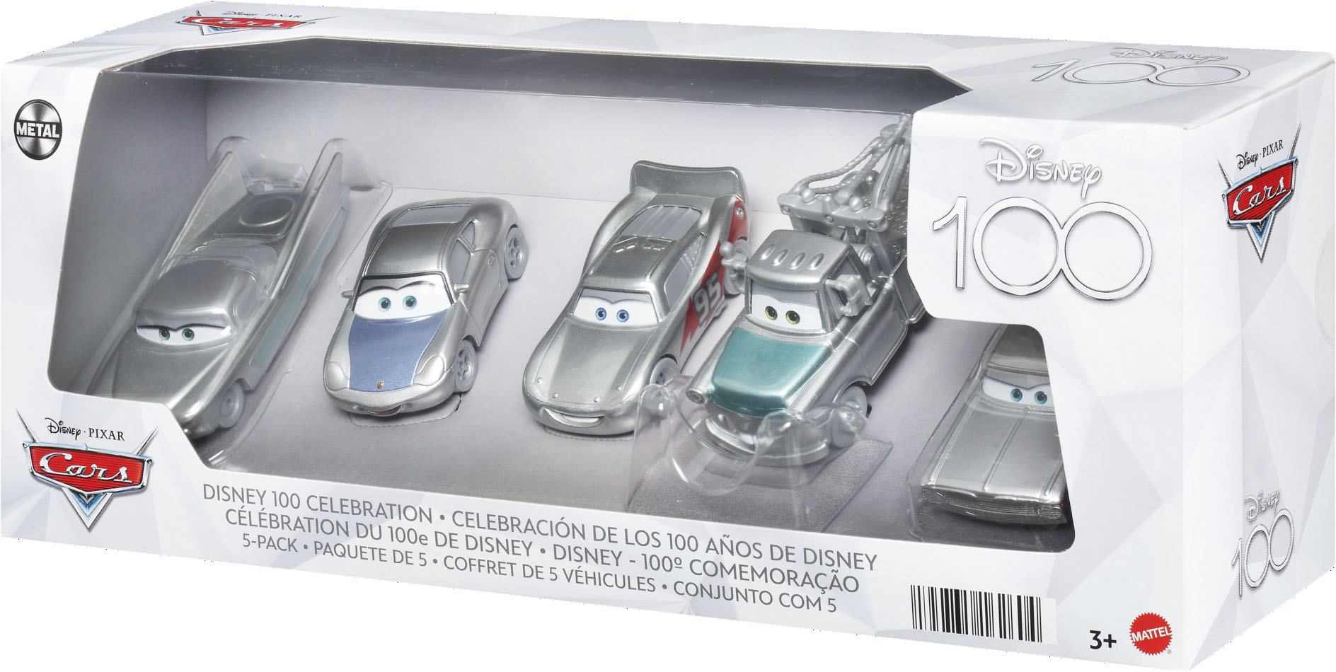 Angle View: Disney - D100 Pixar Cars 1:55 Scale (5-Pack) - Grey