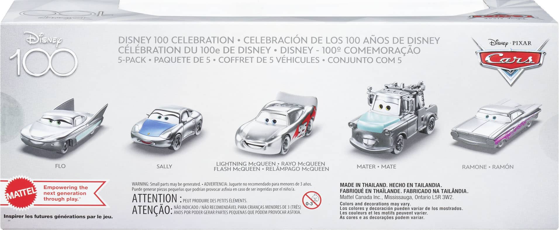 Left. Disney - D100 Pixar Cars 1:55 Scale (5-Pack) - Grey.