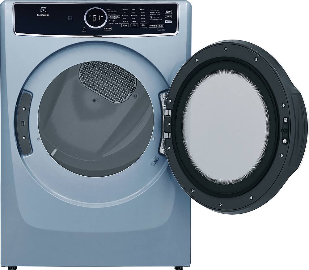 Alt View 6. Electrolux - 8.0 Cu. Ft. Electric Dryer with Steam and Instant Refresh - Glacier Blue.