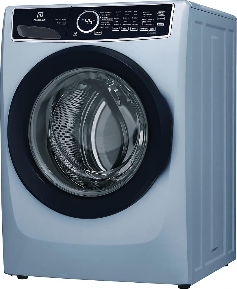 Angle View: Electrolux - 4.5 Cu. Ft. Front Load Washer with Steam and LuxCare Wash - Glacier Blue