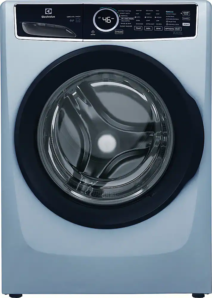 Front. Electrolux - 4.5 Cu. Ft. Front Load Washer with Steam and LuxCare Wash - Glacier Blue.