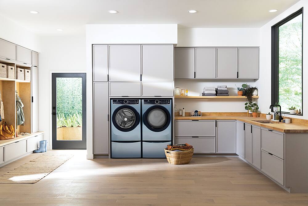 Alt View 11. Electrolux - 4.5 Cu. Ft. Front Load Washer with Steam and LuxCare Wash - Glacier Blue.