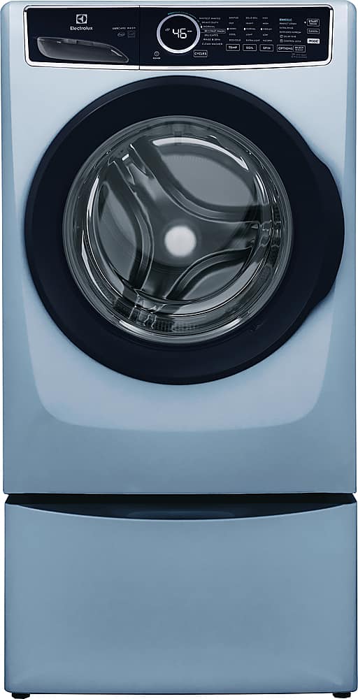 Alt View 2. Electrolux - 4.5 Cu. Ft. Front Load Washer with Steam and LuxCare Wash - Glacier Blue.