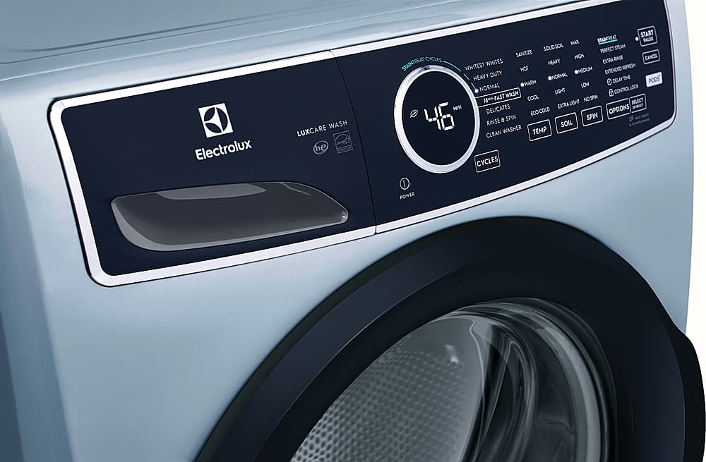 Alt View 4. Electrolux - 4.5 Cu. Ft. Front Load Washer with Steam and LuxCare Wash - Glacier Blue.
