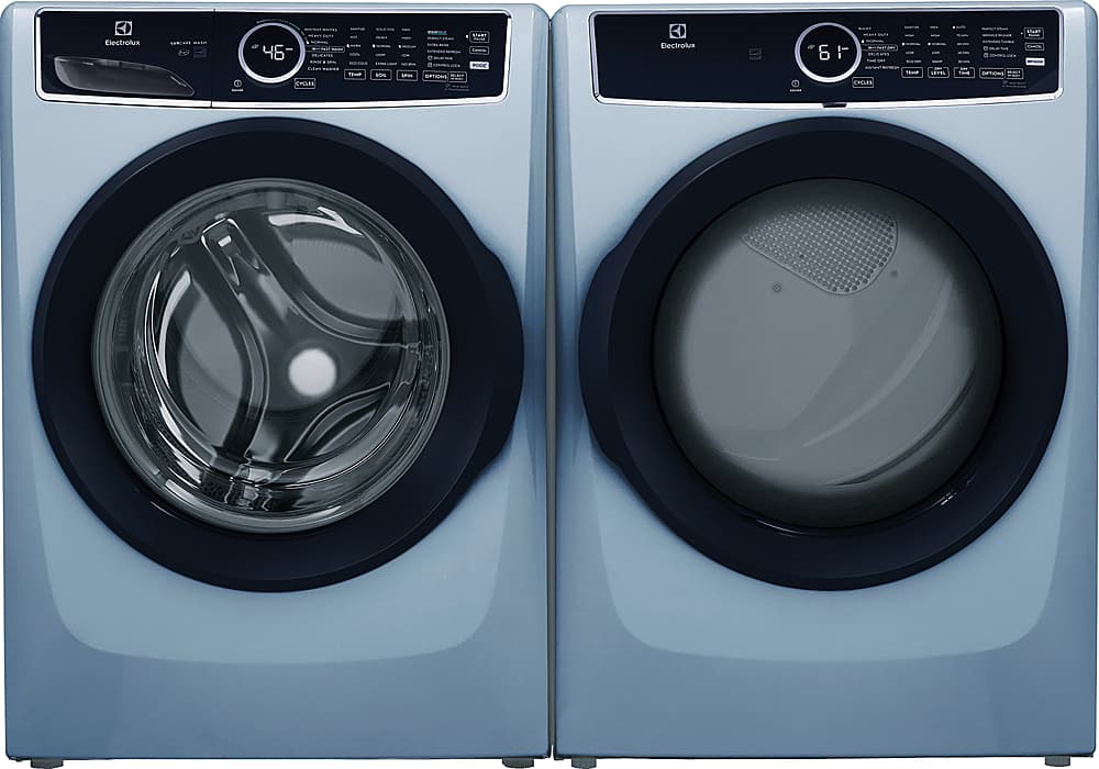 Alt View 5. Electrolux - 4.5 Cu. Ft. Front Load Washer with Steam and LuxCare Wash - Glacier Blue.