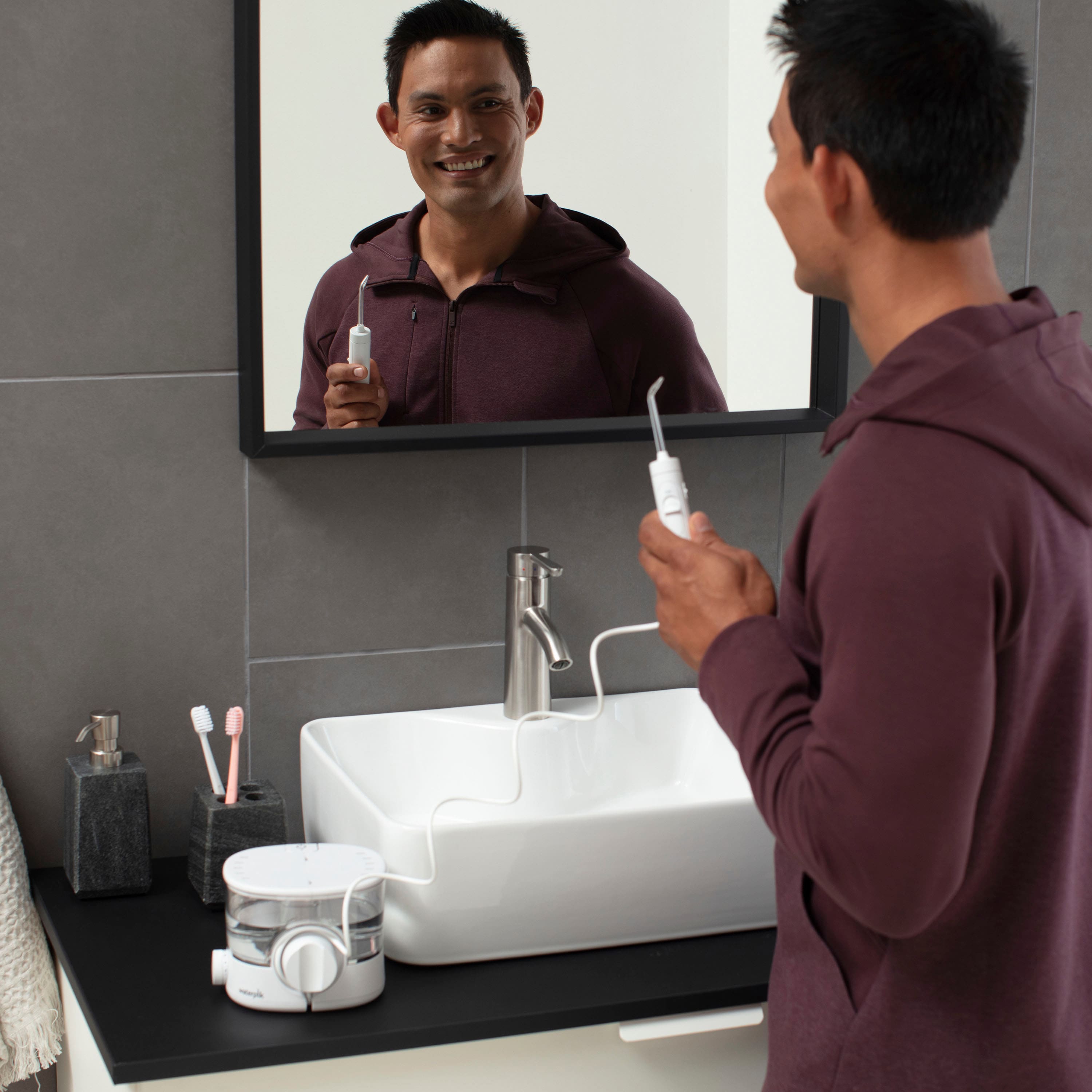 Alt View 16. Waterpik - Waterpik ION Cordless Countertop Water Flosser - White.