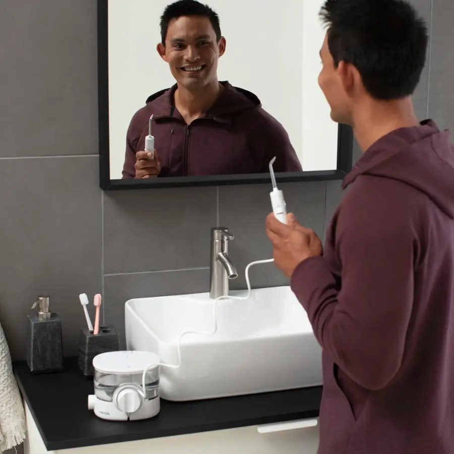 Alt View 16. Waterpik - Waterpik ION Cordless Countertop Water Flosser - White.