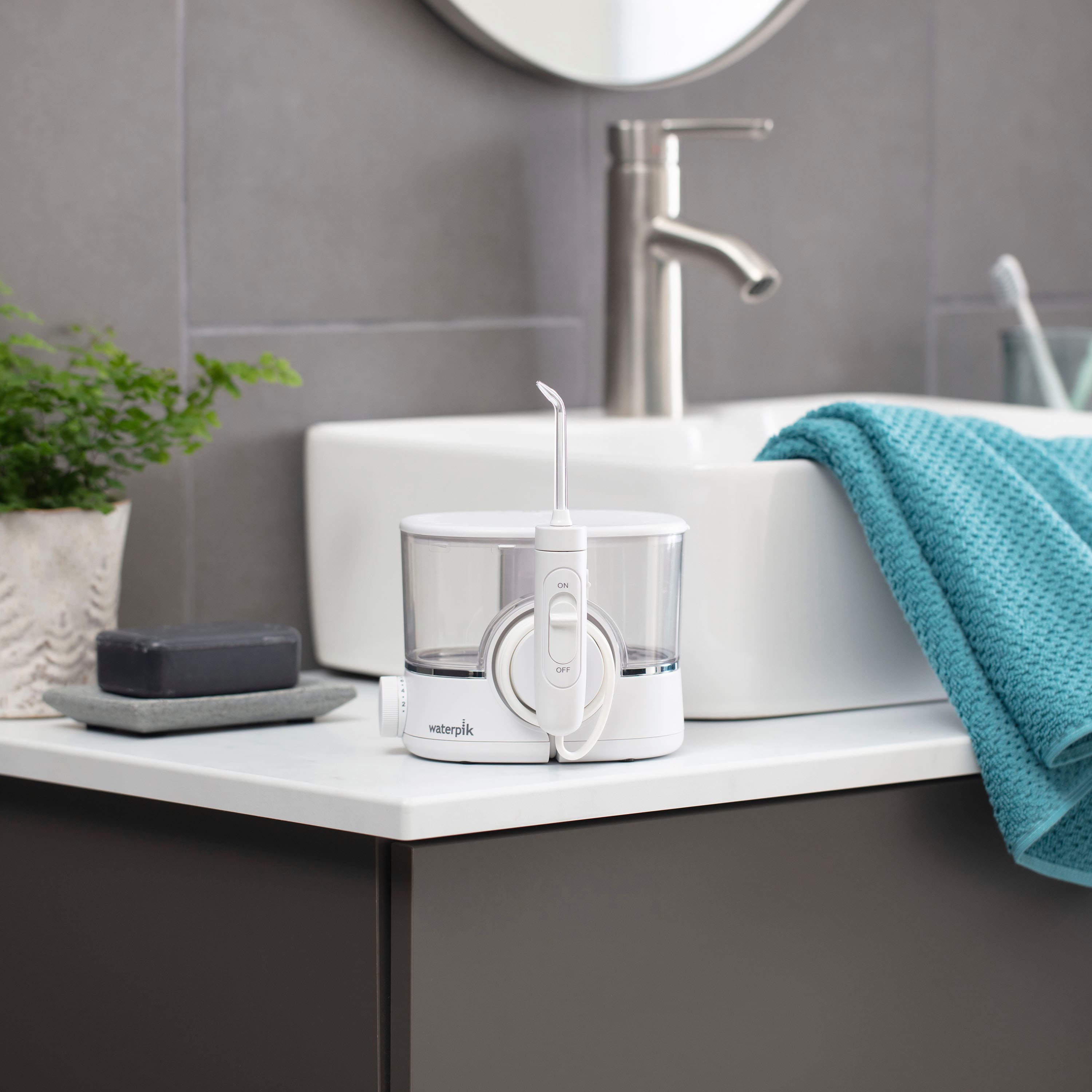 Alt View 18. Waterpik - Waterpik ION Cordless Countertop Water Flosser - White.