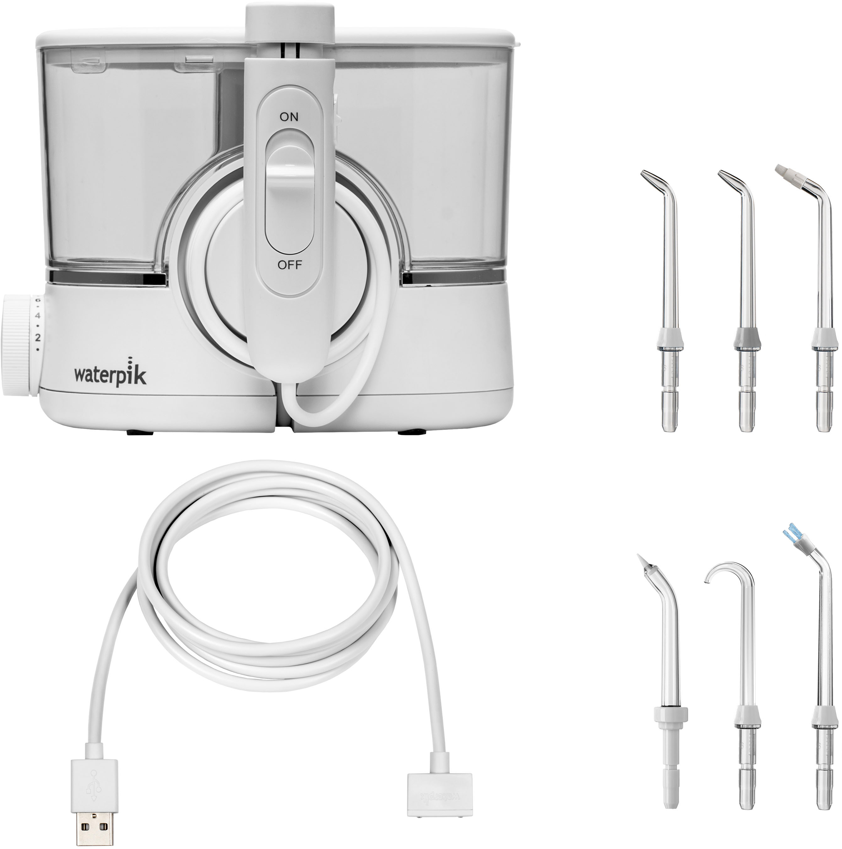 Left. Waterpik - Waterpik ION Cordless Countertop Water Flosser - White.