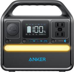 Anker - SOLIX 522 Portable Power Station Quiet & Eco-friendly Battery Powered Generator (299 Wh Capacity) - Black - Front_Zoom