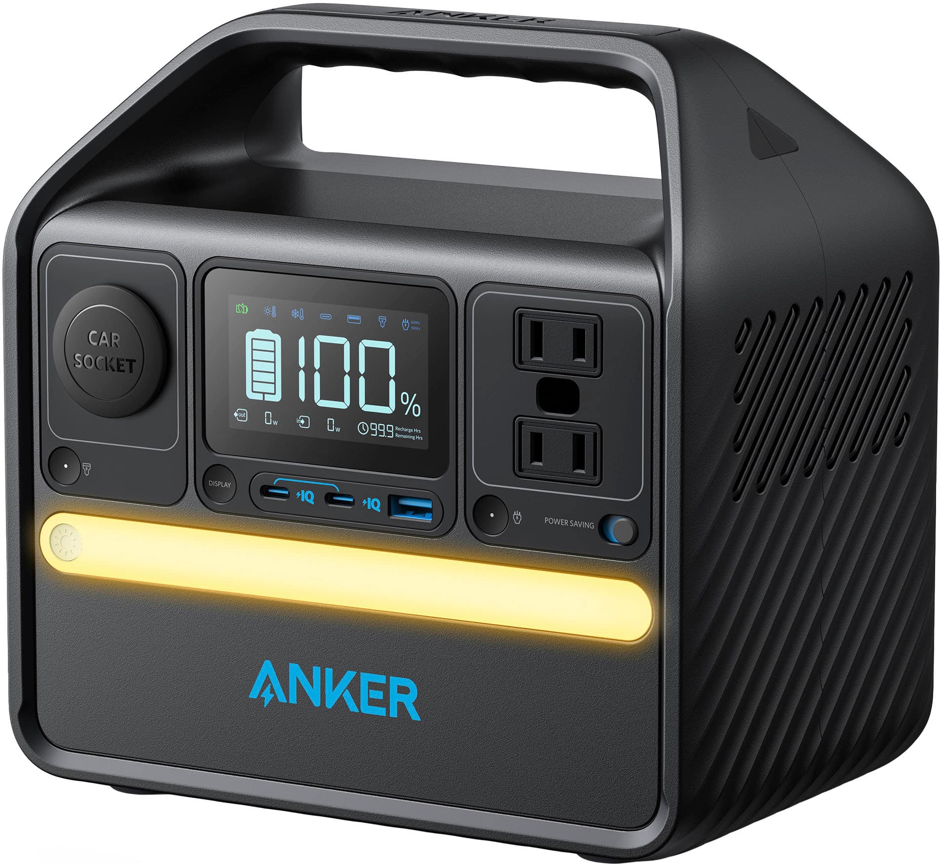 Alt View 11. Anker - SOLIX 522 Portable Power Station 299Wh Quiet & Eco-friendly Battery Powered Generator for Camping, Emergency Home Backup - Black.