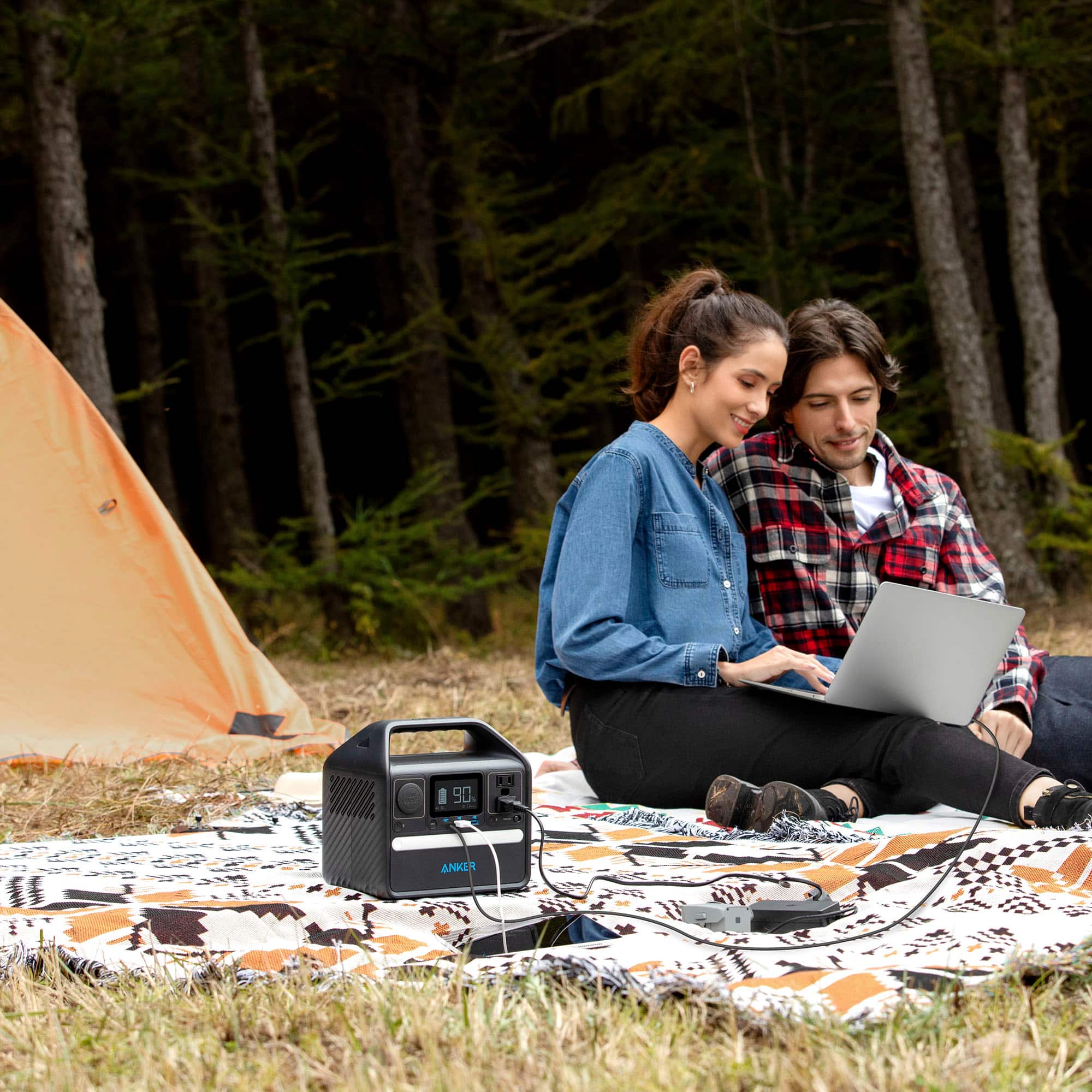 Alt View 14. Anker - SOLIX 522 Portable Power Station 299Wh Quiet & Eco-friendly Battery Powered Generator for Camping, Emergency Home Backup - Black.