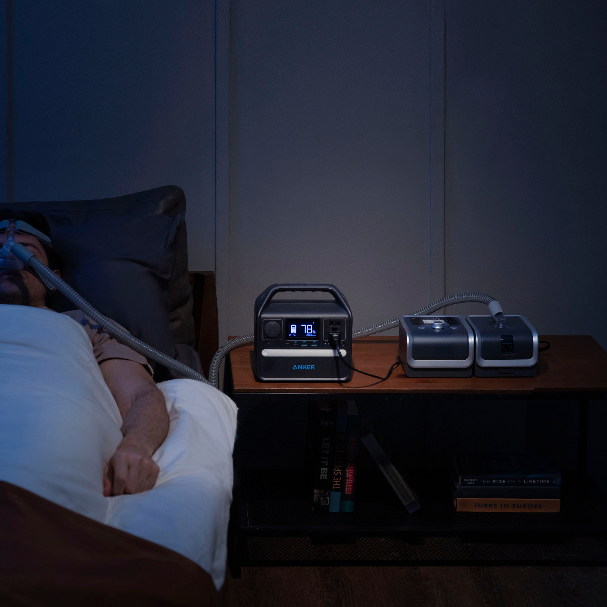 Alt View 15. Anker - SOLIX 522 Portable Power Station 299Wh Quiet & Eco-friendly Battery Powered Generator for Camping, Emergency Home Backup - Black.