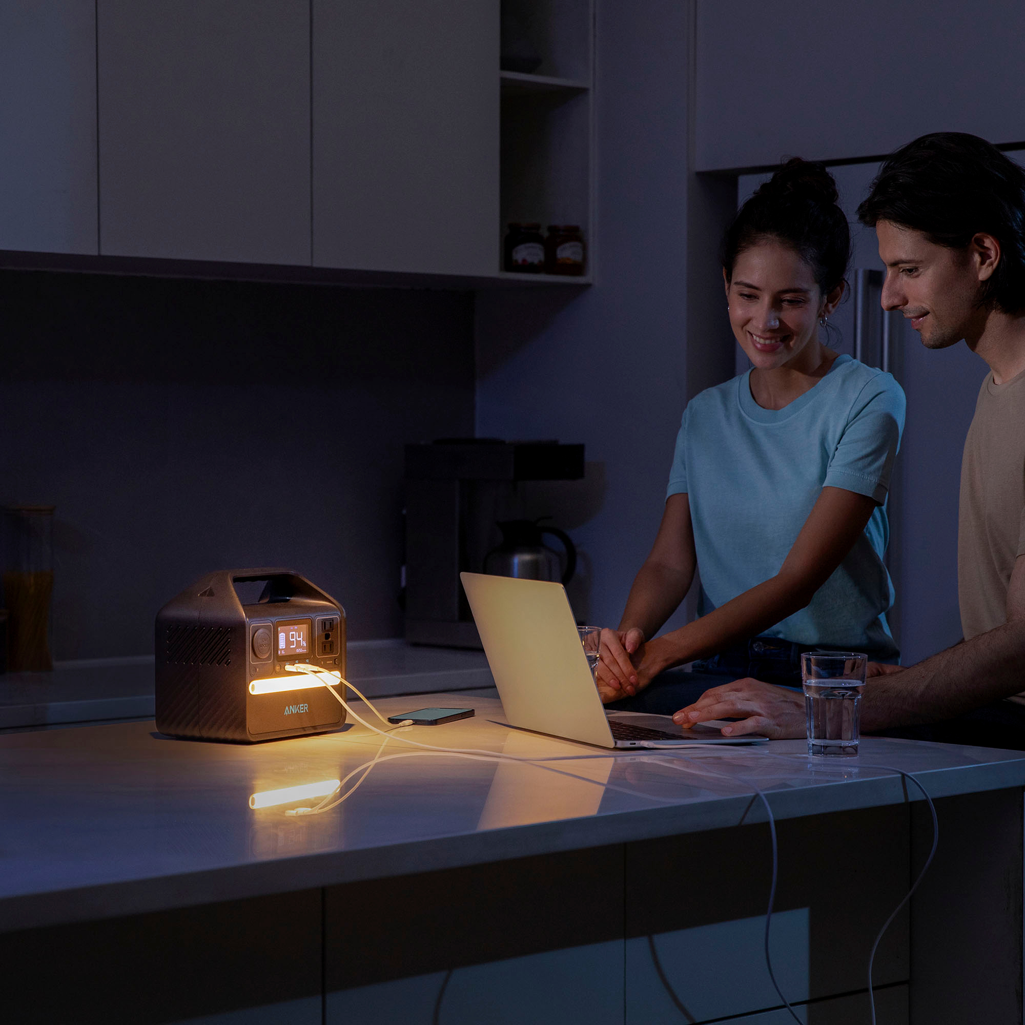 Alt View 16. Anker - SOLIX 522 Portable Power Station 299Wh Quiet & Eco-friendly Battery Powered Generator for Camping, Emergency Home Backup - Black.