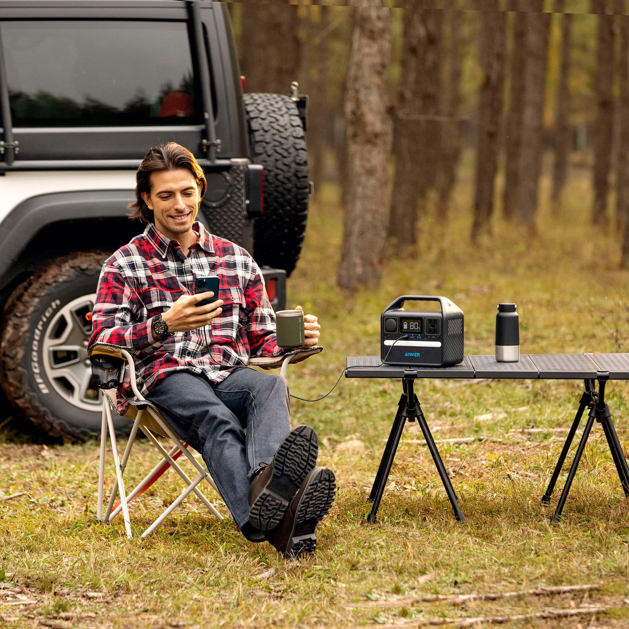 Alt View 17. Anker - SOLIX 522 Portable Power Station 299Wh Quiet & Eco-friendly Battery Powered Generator for Camping, Emergency Home Backup - Black.