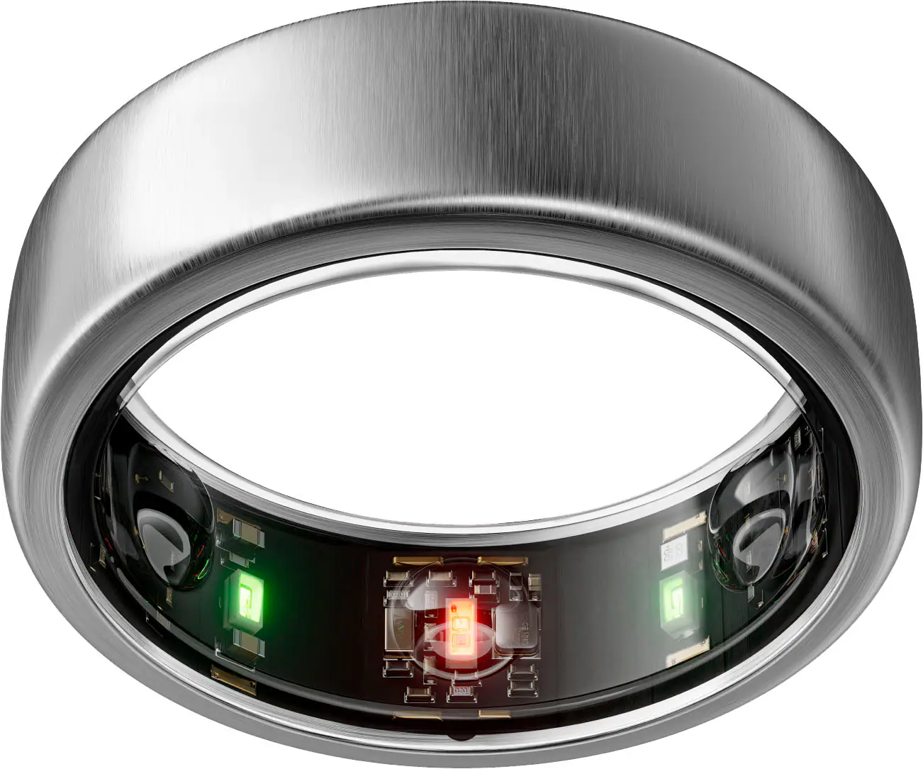 Front. Oura - Oura Ring Gen3 - Horizon - Size Before You Buy - Size 11 - Brushed Titanium.