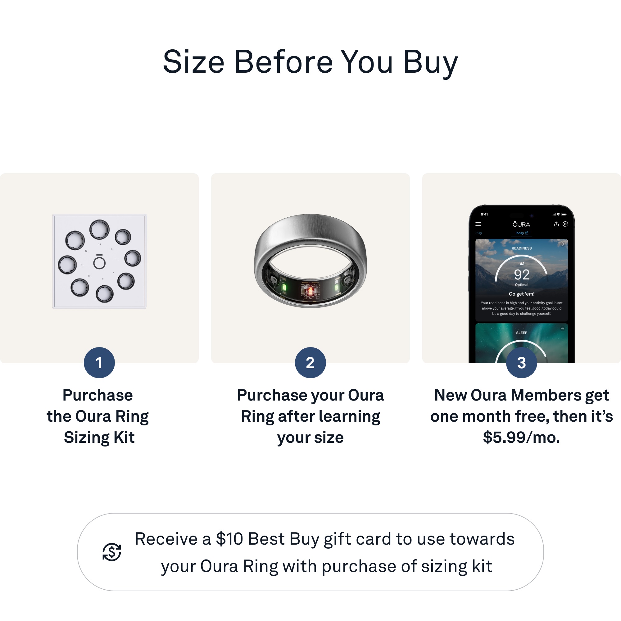 Oura Ring Gen3 Horizon Size Before You Buy Size 6 Brushed Titanium  JZ90-52594-06 - Best Buy