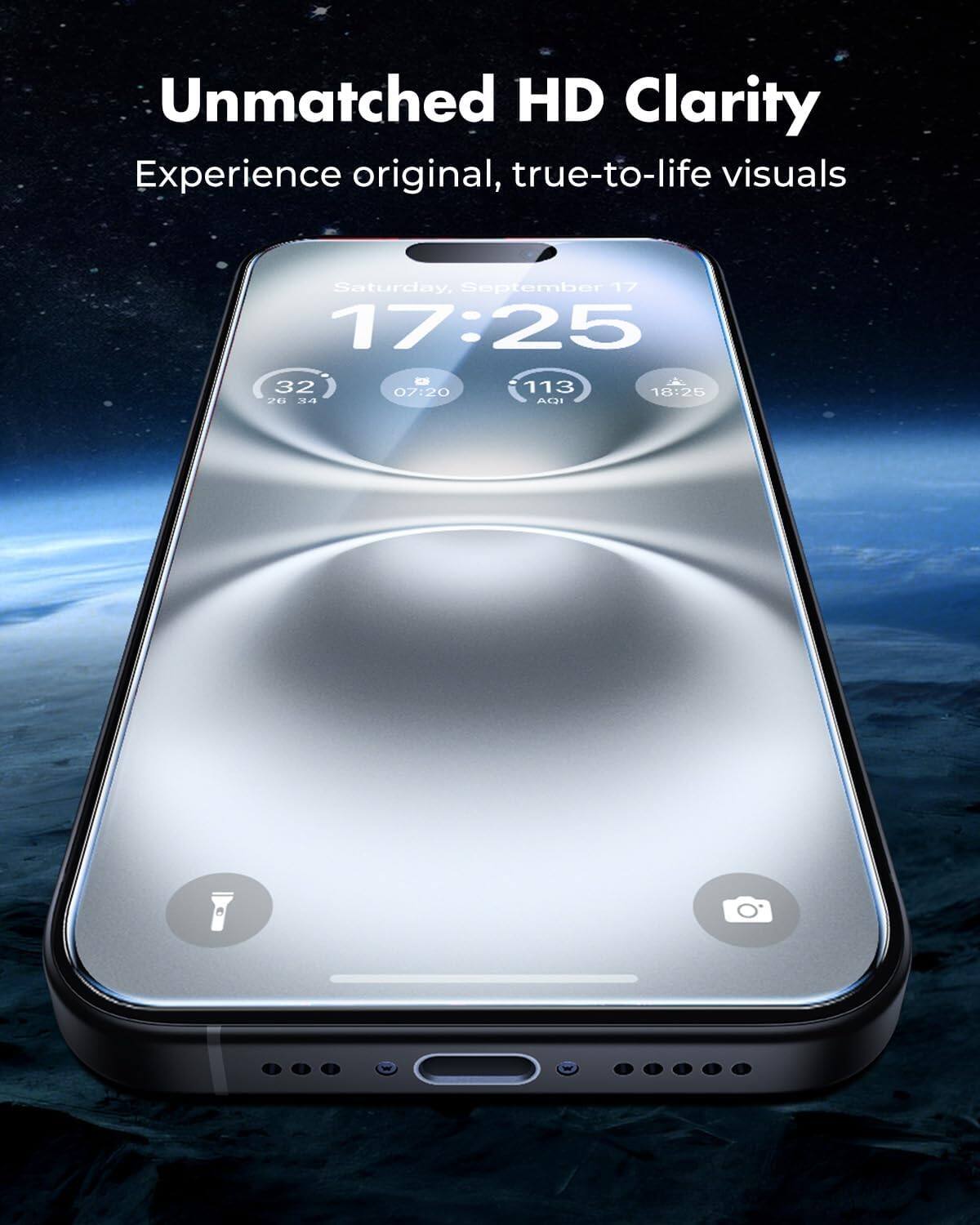 Unmatched HD Clarity  
Experience original, true-to-life visuals  

Saturday, September 17  
17:25  

32°  
07:20  

113 AQI  
18:25