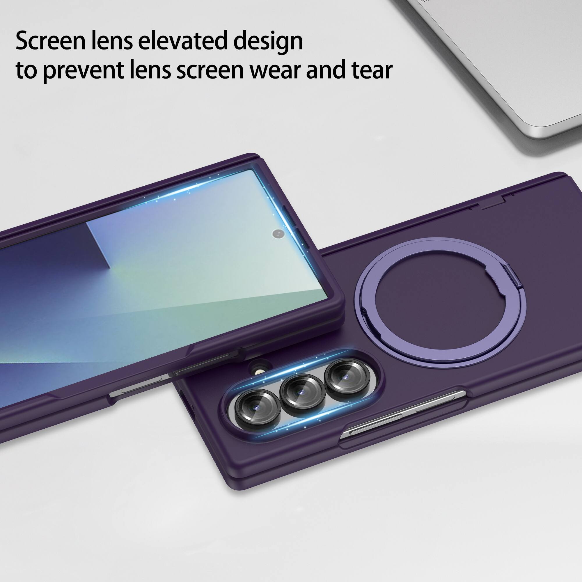 Screen lens elevated design to prevent lens screen wear and tear