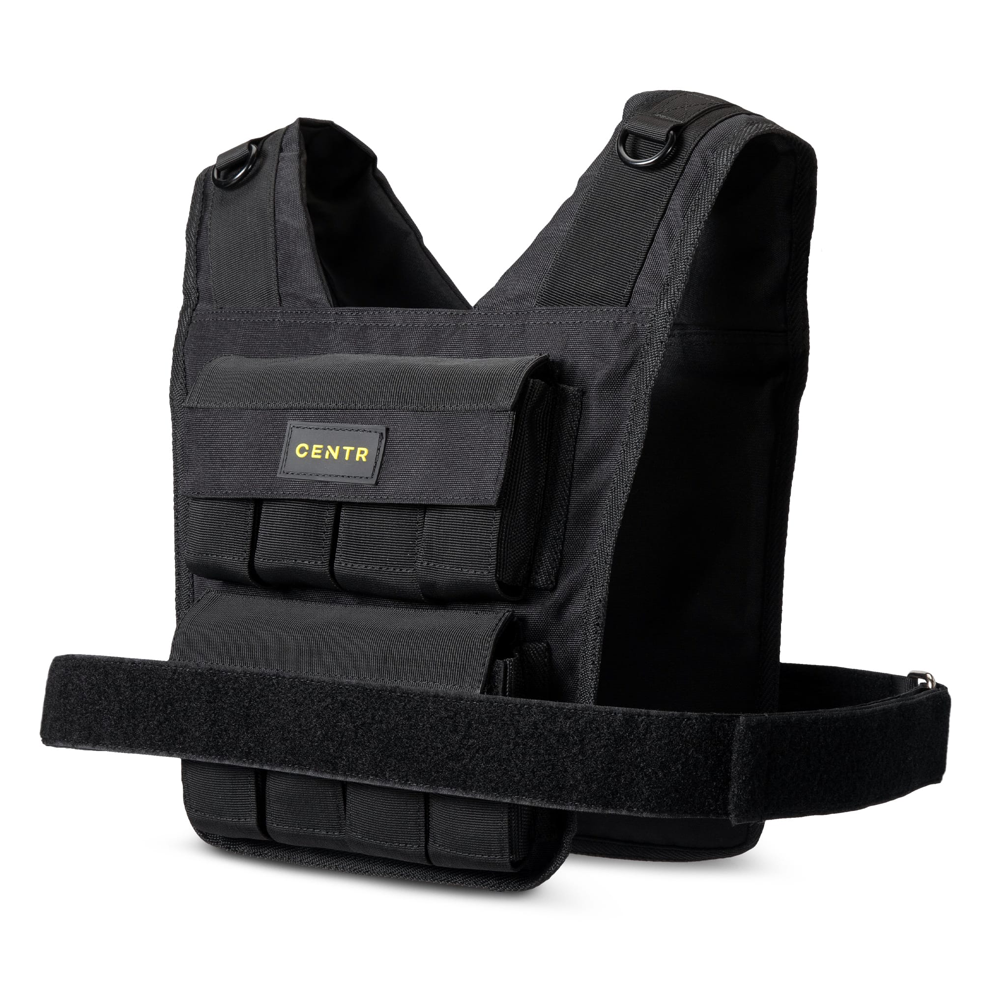 Front. Centr - Weighted Vest - Black.