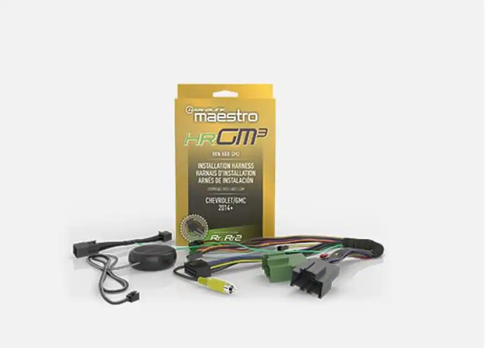 Front. Maestro - Wiring Harness for Select GM Vehicles 2014 and Up. - Black.