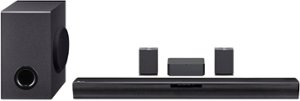 LG - 4.1 ch Sound Bar with Wireless Subwoofer and Rear Speakers - Black - Front_Zoom