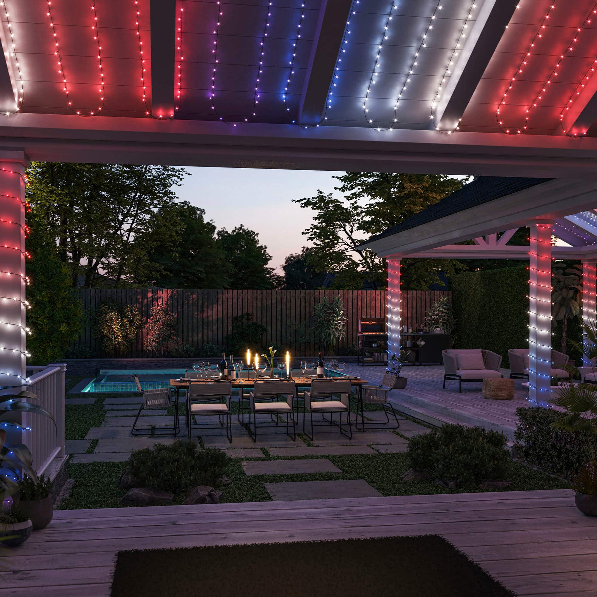 Alt View 13. Philips - Hue Festavia 130-Foot 500-LED Smart String Lights - White and Color Ambiance.
