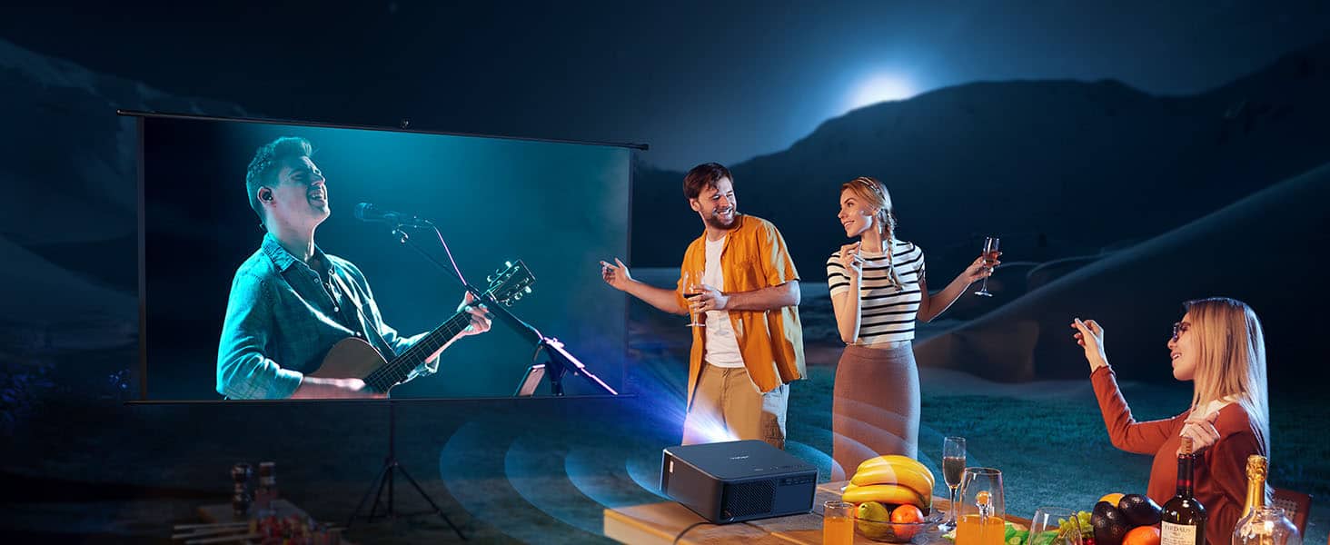 Alt View 13. Yaber - Yaber K2s 1000 ANSI WiFi 6 Bluetooth Projector, JBL, Dolby Audio, Auto Focus & Keystone, 1080P 4K Supported Projector - Black.