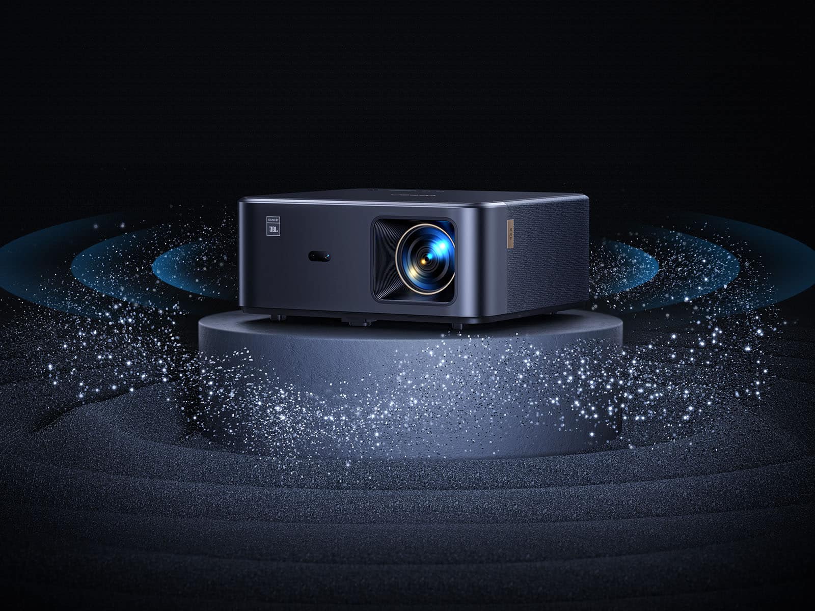 Alt View 14. Yaber - Yaber K2s 1000 ANSI WiFi 6 Bluetooth Projector, JBL, Dolby Audio, Auto Focus & Keystone, 1080P 4K Supported Projector - Black.