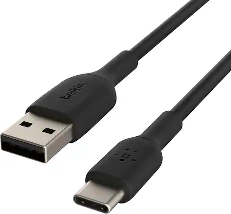 Front. Belkin - BoostCharge USB-C to USB-A Cable 6.6ft - Black.