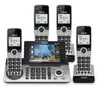 VTech - Four Handset Answering System with 5” Color Display - Black - Angle_Zoom