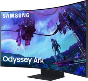 Samsung - Odyssey Ark 2nd Gen. 55" Curved 4K UHD Quantum Mini-LED FreeSync Prem Pro 1ms GTG Gaming Screen - Black