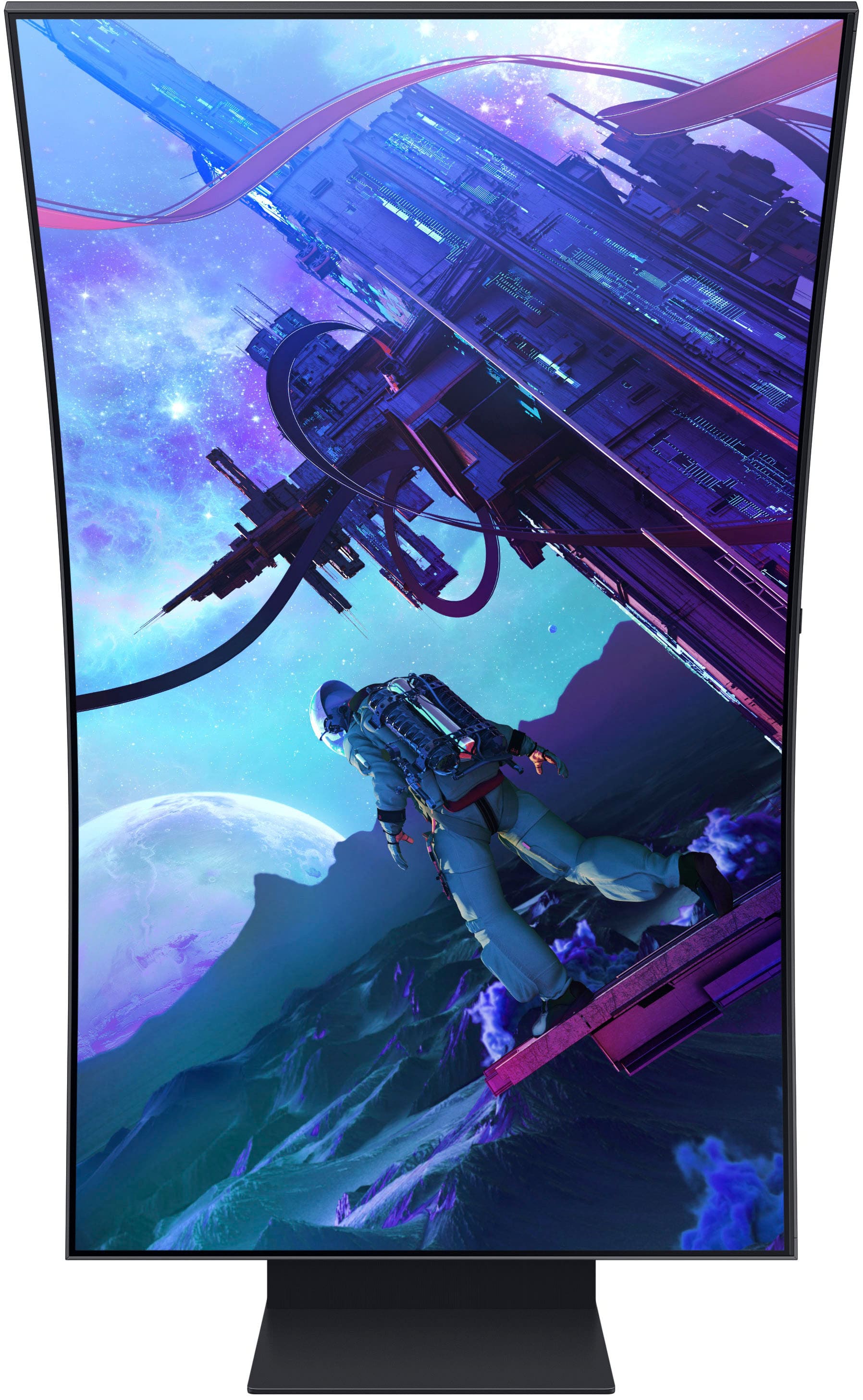 Alt View 13. Samsung - Odyssey Ark 2nd Gen. 55" Curved 4K UHD Quantum Mini-LED FreeSync Prem Pro 1ms GTG Gaming Screen - Black.