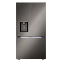 LG - Standard-Depth MAX 30.7 Cu. Ft. French Door Smart Refrigerator with Tall Ice and Water Dispenser - Black Stainless Steel - Front_Zoom