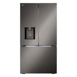 LG - 30.7 Cu. Ft. French Door Smart Refrigerator with Tall Ice and Water Dispenser - Black Stainless Steel - Front_Zoom