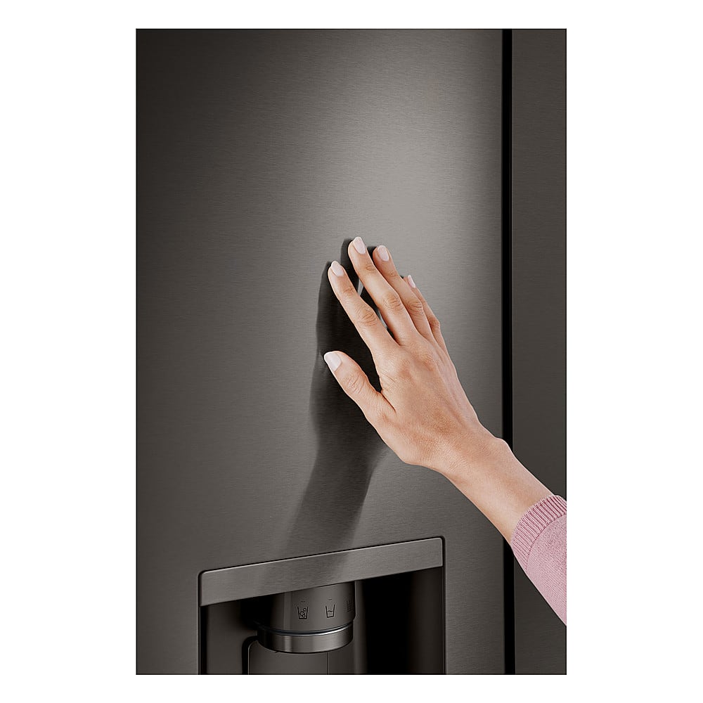 Alt View 13. LG - Standard-Depth MAX 30.7 Cu. Ft. French Door Smart Refrigerator with Tall Ice and Water Dispenser - Black Stainless Steel.