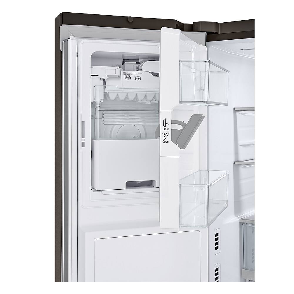 Alt View 15. LG - Standard-Depth MAX 30.7 Cu. Ft. French Door Smart Refrigerator with Tall Ice and Water Dispenser - Black Stainless Steel.