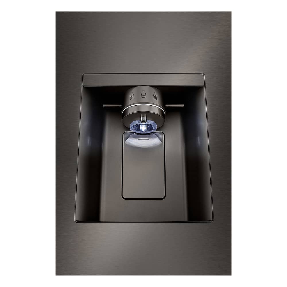 Alt View 18. LG - Standard-Depth MAX 30.7 Cu. Ft. French Door Smart Refrigerator with Tall Ice and Water Dispenser - Black Stainless Steel.